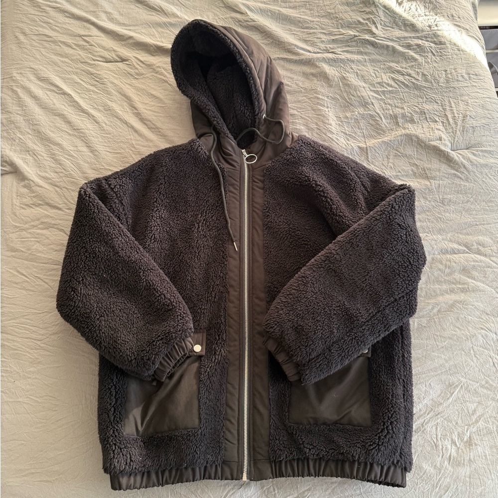 SHEIN Black Fleece-Lined Jacket